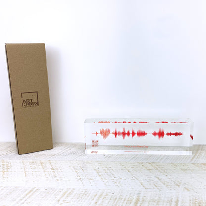 Mothers Day Sound Wave Art  - Custom Soundwave of your Personal Voice or Song Printed on Acrylic Glass Block