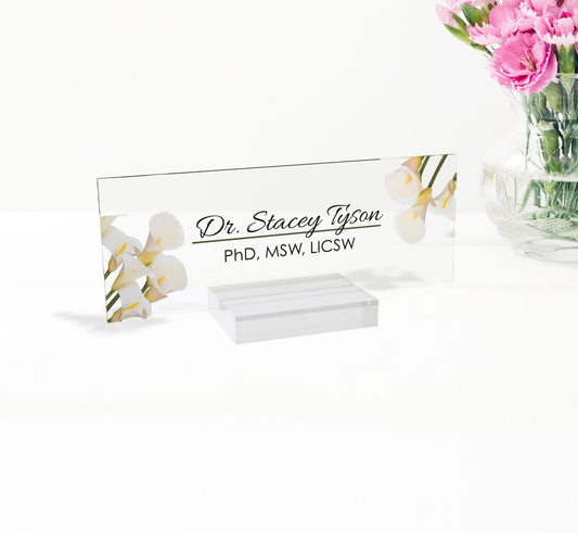 Personalized Desk Name Plate For Office Desk Printed On Acrylic Glass Cute Work Promotion Christmas Customized Gifts Office Decor