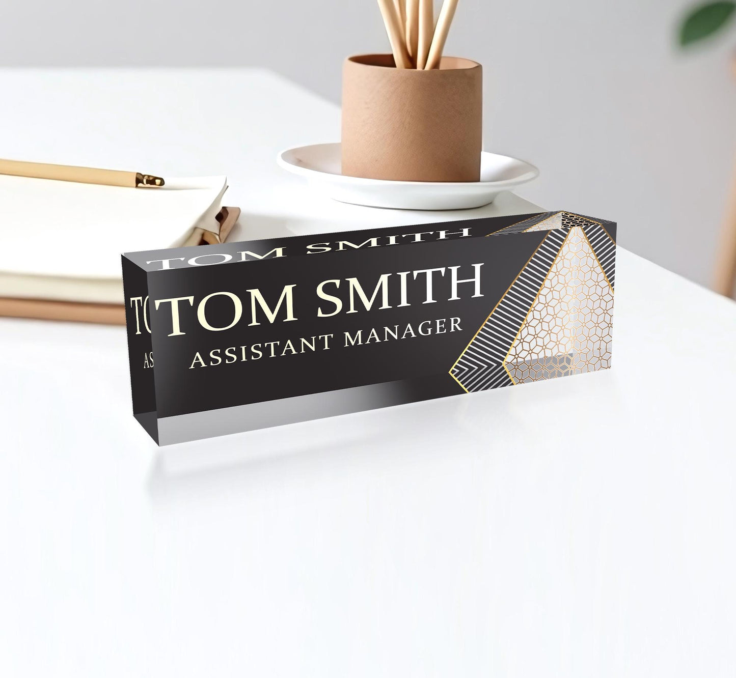 Desk Name Plate, Custom Name Plate for Desk, Acrylic Name Desk Plate, New Job Gift, Promotion Gift, Coworker Gift, Graduation