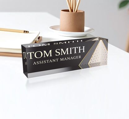 Desk Name Plate, Custom Name Plate for Desk, Acrylic Name Desk Plate, New Job Gift, Promotion Gift, Coworker Gift, Graduation