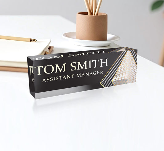 Desk Name Plate, Custom Name Plate for Desk, Acrylic Name Desk Plate, New Job Gift, Promotion Gift, Coworker Gift, Graduation