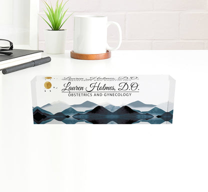 Desk Name Plate Personalized -  Design Options - Coworker Gifts, Workspace Decorations, Professional Office Décor