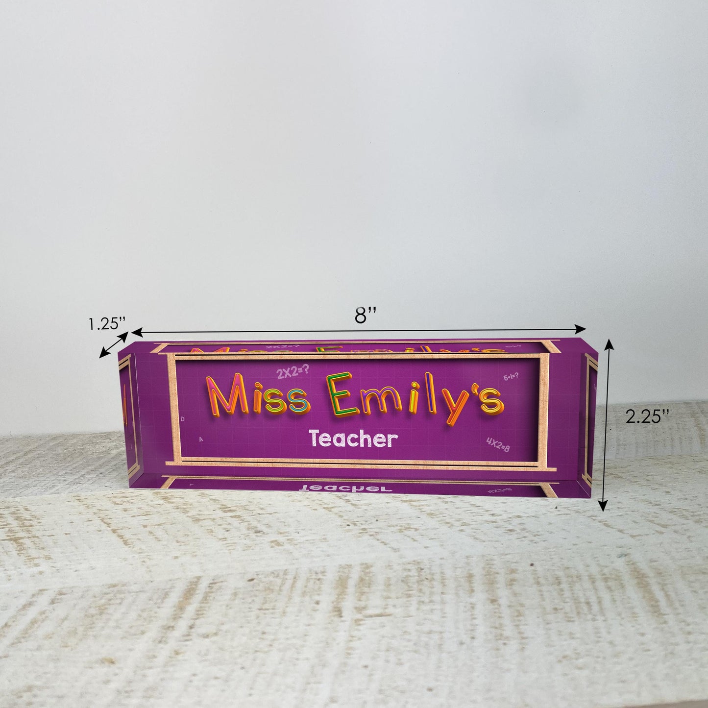 Personalized 3D Teacher Acrylic Desk Plaque, Customizable Acrylic Name Plate Block, Executive Desk Name Sign, Social Worker Name Sign