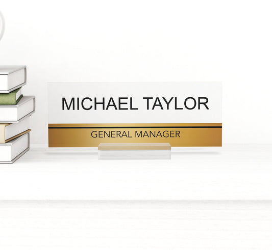 Personalized acrylic desk nameplate, office desk decor for men women, new job gift, name sign gift custom, gift for boss, corporate gift
