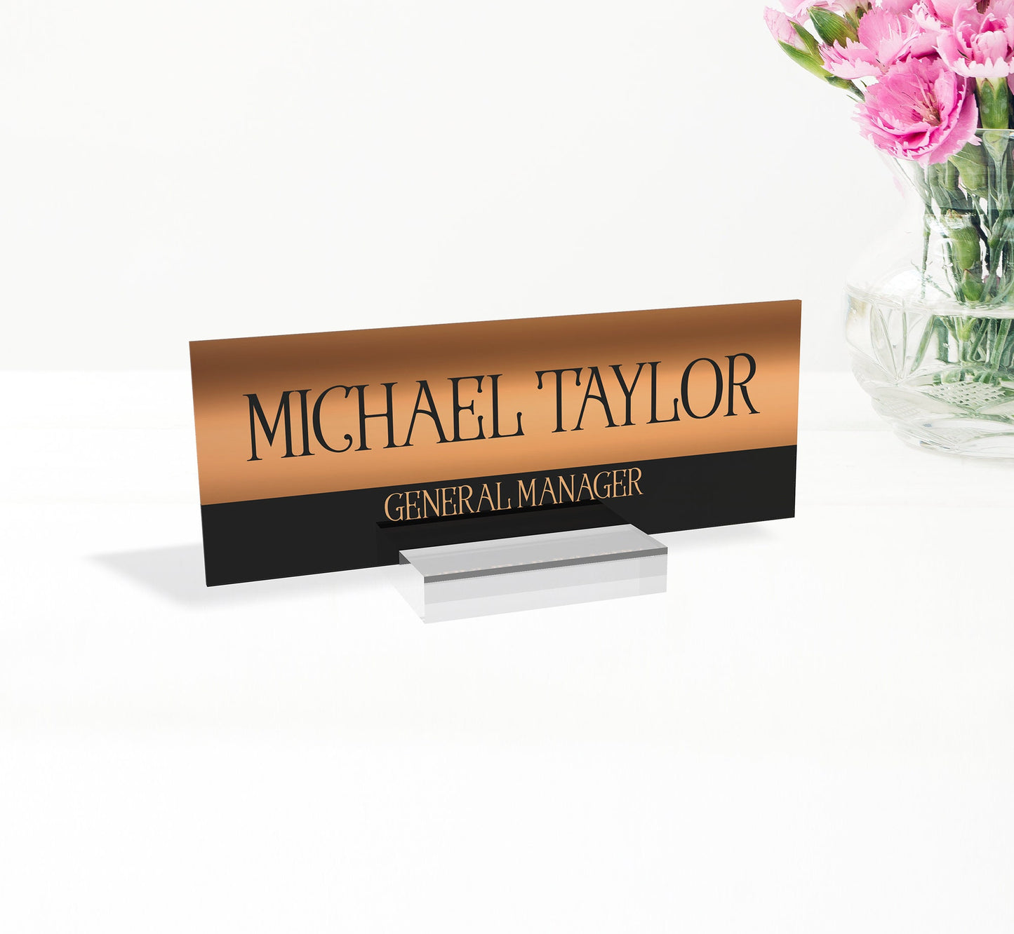 Desk name plate, Personalized desk sign, Custom desk name, Floral nameplate for woman, Office name sign, Coworker gift, Mom gift