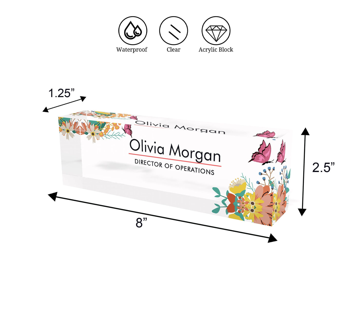 Personalized Teacher Desk Name Plate, Custom Name Acrylic Plaque, School Psychologist Desk Plaque, Principal Office Decor Teacher Desk Plate