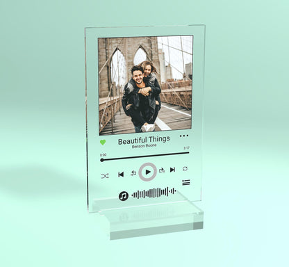 Personalised Music Plaque - Acrylic Plaque Song Code Last Minute Gift Couple Photo Gift Best Friend Gift Song Plaque