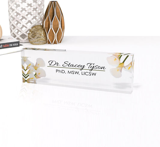 Personalized Acrylic Name Plate Desk Sign Plaque Customized Acrylic Plate Gift for Teacher Co-workers