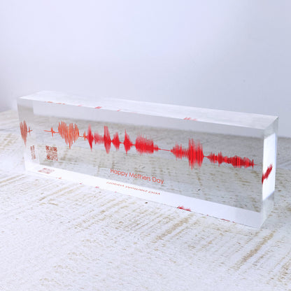 Mothers Day Sound Wave Art  - Custom Soundwave of your Personal Voice or Song Printed on Acrylic Glass Block