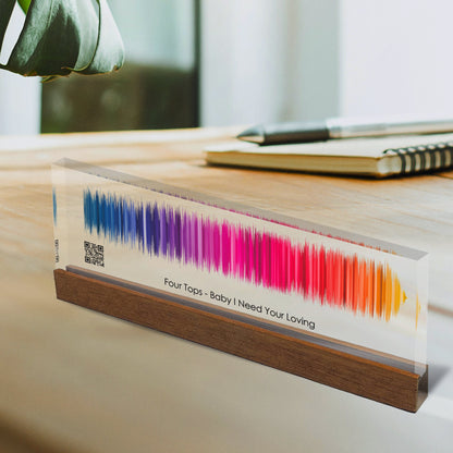 Artblox Soundwave Art With Scannable Qr Code Any Video Voice Recording Baby Heartbeat Or Song Spotify Plaque Christmas Personalized Gifts