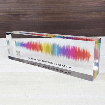 Soundwave Art Customized Gifts | Any Personal Recording or Song On Acrylic Block | Unique Personalized Gift for Anniversary or Holiday