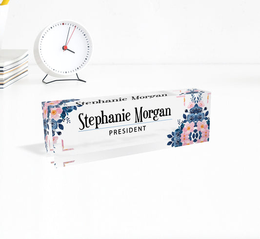 Desk name plate for Women, Acrylic Desk Name Plaque, Chiropractor Gift, Personalized Name Plate for Desk, Executive Custom Desk Name Plate