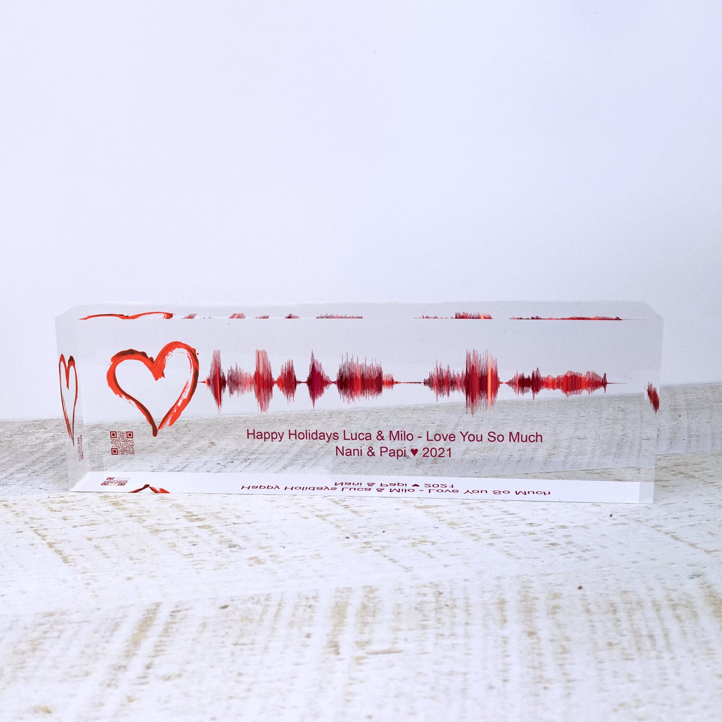 Artblox Soundwave Art With Scannable Qr Code Any Video Voice Recording Baby Heartbeat Or Song Spotify Plaque Christmas Personalized Gifts