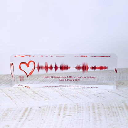 Artblox Soundwave Art With Scannable Qr Code Any Video Voice Recording Baby Heartbeat Or Song Spotify Plaque Christmas Personalized Gifts