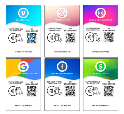 ARTBLOX - NFC google review stand, business review link social media qr code, salon sign, hairdressers sign, beautician sign, barcode scan