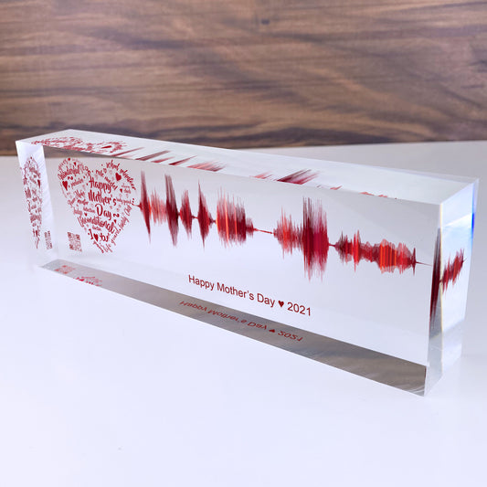 Artblox Soundwave Art With Scannable Qr Code Any Video Voice Recording Baby Heartbeat Or Song Spotify Plaque Christmas Personalized Gifts