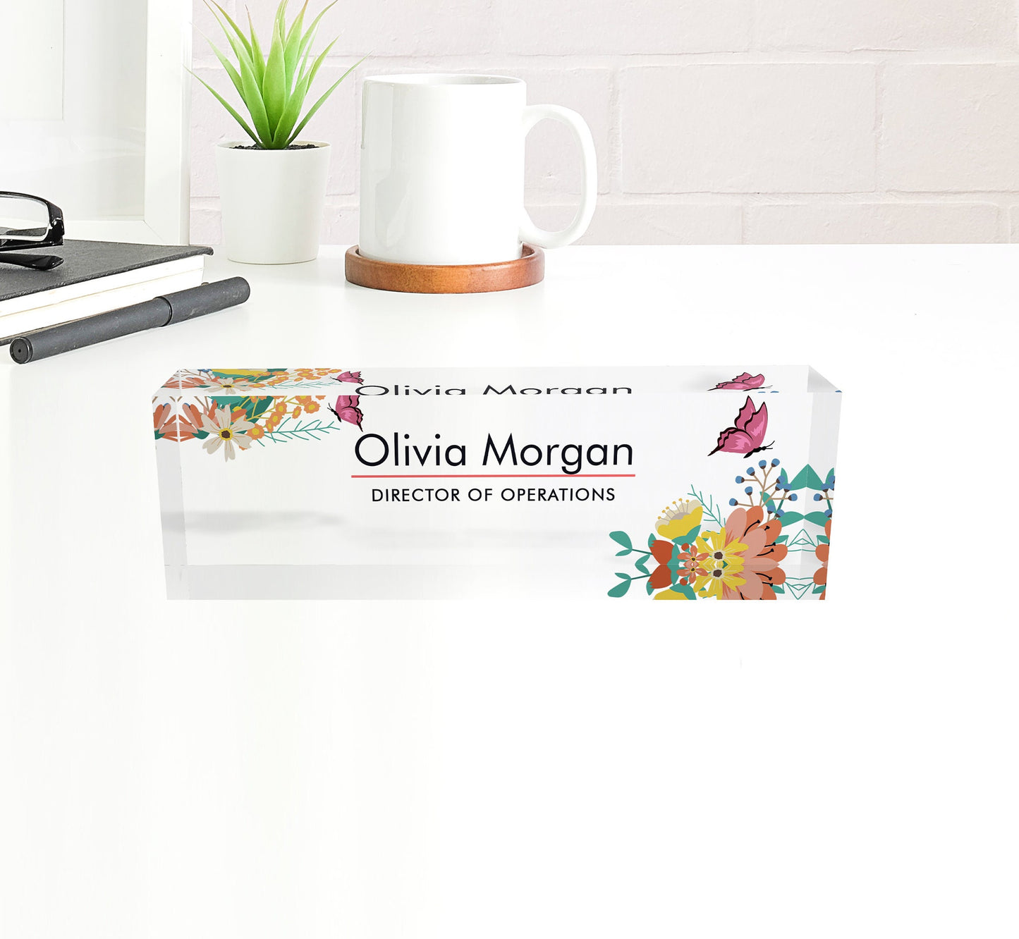 Personalized Teacher Desk Name Plate, Custom Name Acrylic Plaque, School Psychologist Desk Plaque, Principal Office Decor Teacher Desk Plate