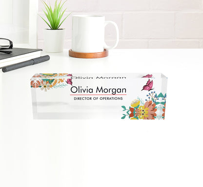 Personalized Teacher Desk Name Plate, Custom Name Acrylic Plaque, School Psychologist Desk Plaque, Principal Office Decor Teacher Desk Plate