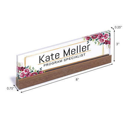 Personalized Name Plate for Desk | Clear Acrylic Desk Plaque | Custom Office Decor | Personalized Gift