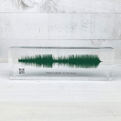 Soundwave Art Green | Unique Personalized Customized Gifts | Any Recording Or Song On Acrylic Block | Romantic Gifts for Her | Wedding Gift