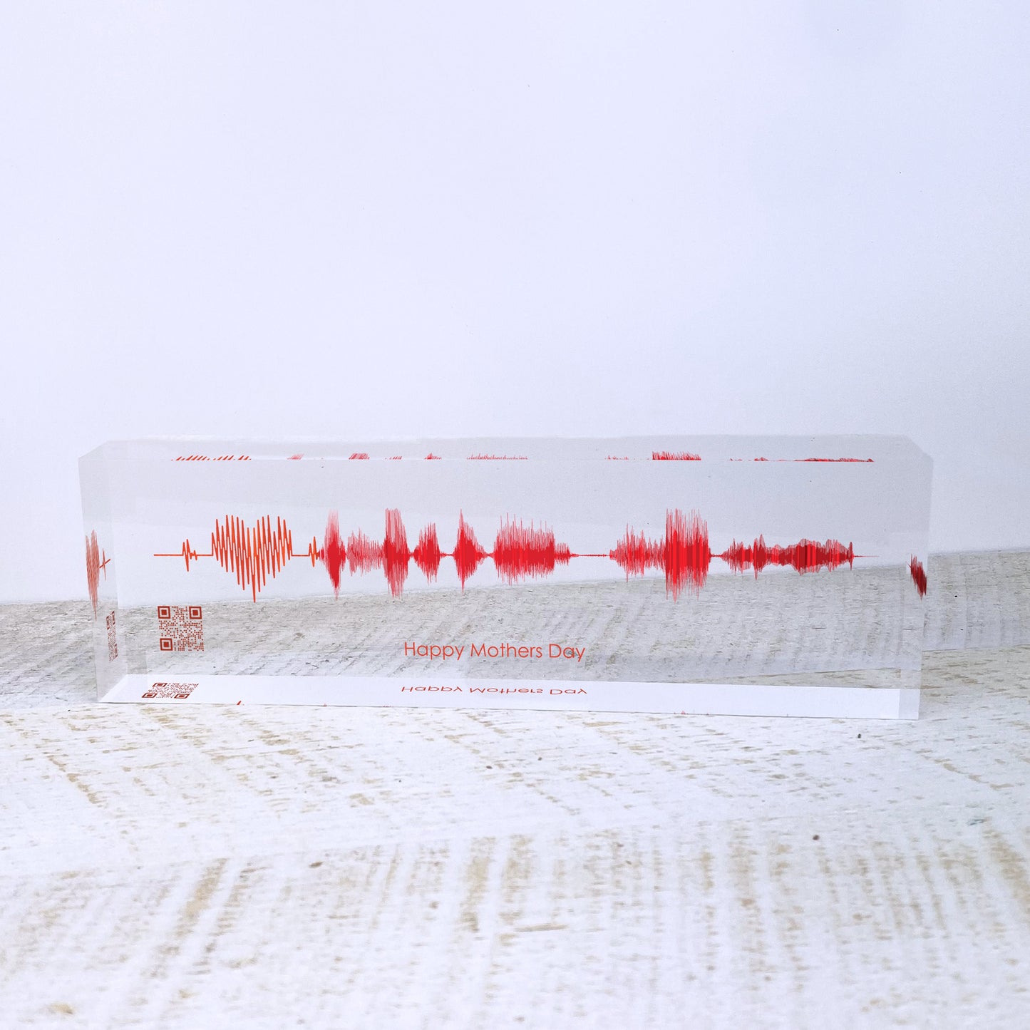 Mothers Day Sound Wave Art  - Custom Soundwave of your Personal Voice or Song Printed on Acrylic Glass Block