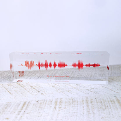 Mothers Day Sound Wave Art  - Custom Soundwave of your Personal Voice or Song Printed on Acrylic Glass Block