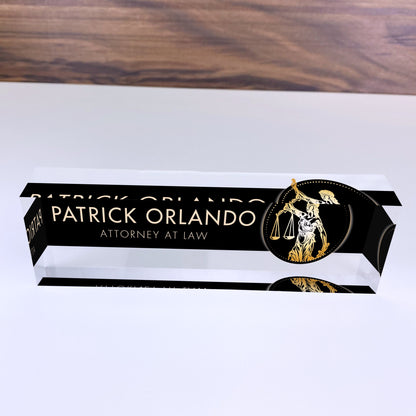Personalized Desk Name Plate For Office Desk Lawyer Design On Acrylic Glass Cute Work Promotion Christmas Customized Gifts Office Decor
