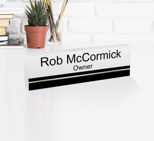Personalized Social Worker Black Strip Acrylic Plaque, Social Worker Gift, LCSW Gift, Custom Name Plate for Desk, Gift For Social Worker