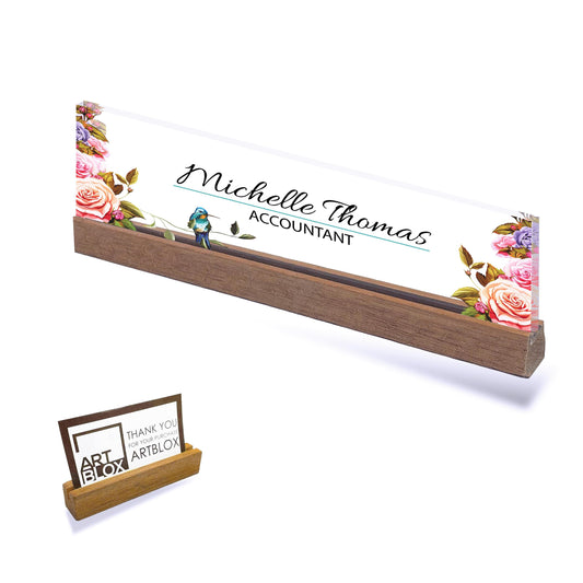 Personalized Acrylic Name Plate | Birds Office Sign Plaque | Coworker | Office Decor | Desk Name Plate | Promotion Gift | New Job | Boss