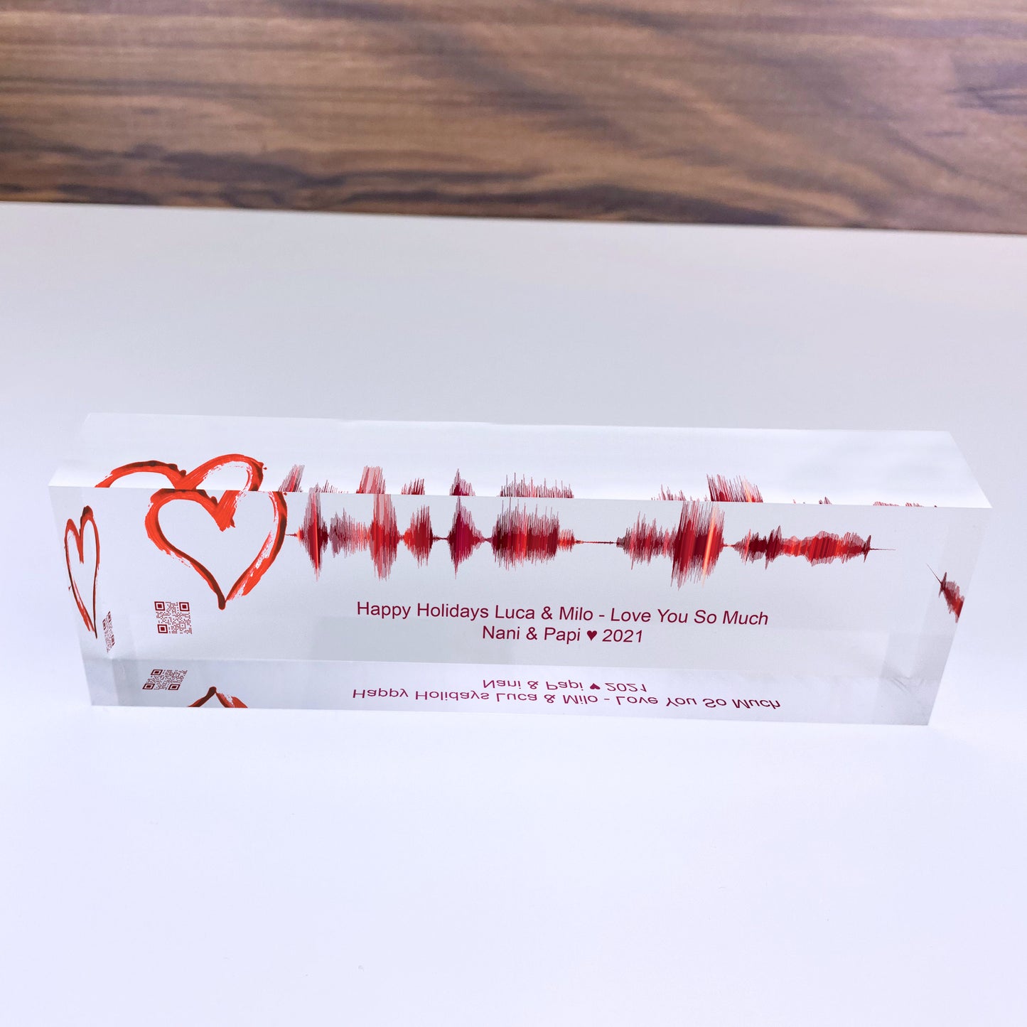 Artblox Soundwave Art With Scannable Qr Code Any Video Voice Recording Baby Heartbeat Or Song Spotify Plaque Christmas Personalized Gifts