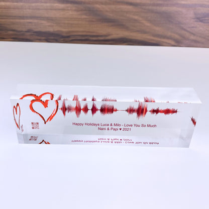 Artblox Soundwave Art With Scannable Qr Code Any Video Voice Recording Baby Heartbeat Or Song Spotify Plaque Christmas Personalized Gifts