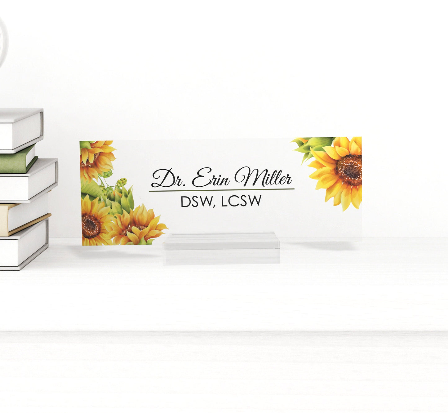 Name plate holders for desk, name plate for office and school with holder stand