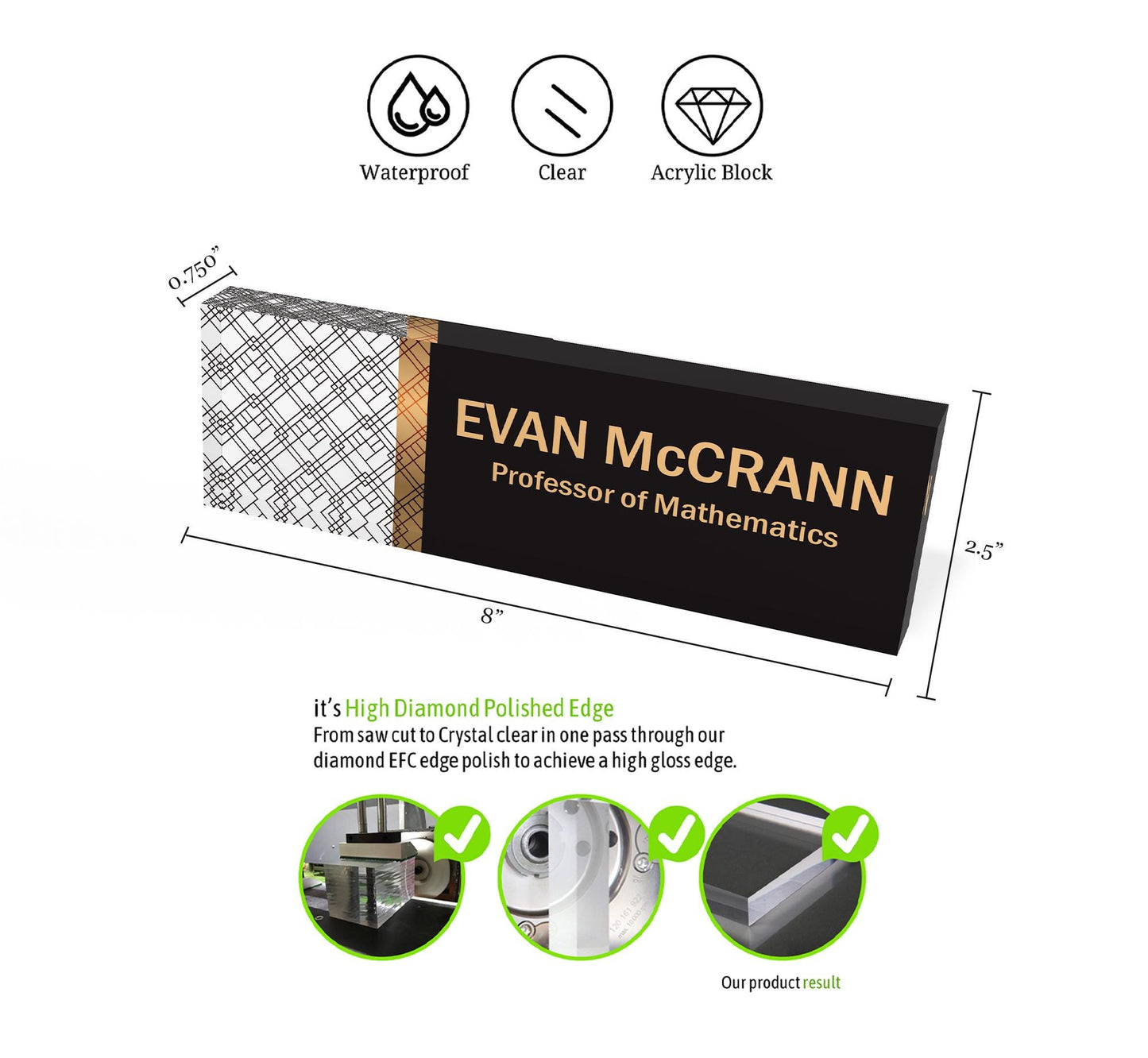 Custom Desk Name Sign, Acrylic Desk Name, Personalized Acrylic Name Plate for Desk, Coworker Gift, Office Decor, Custom Desk Name Plate