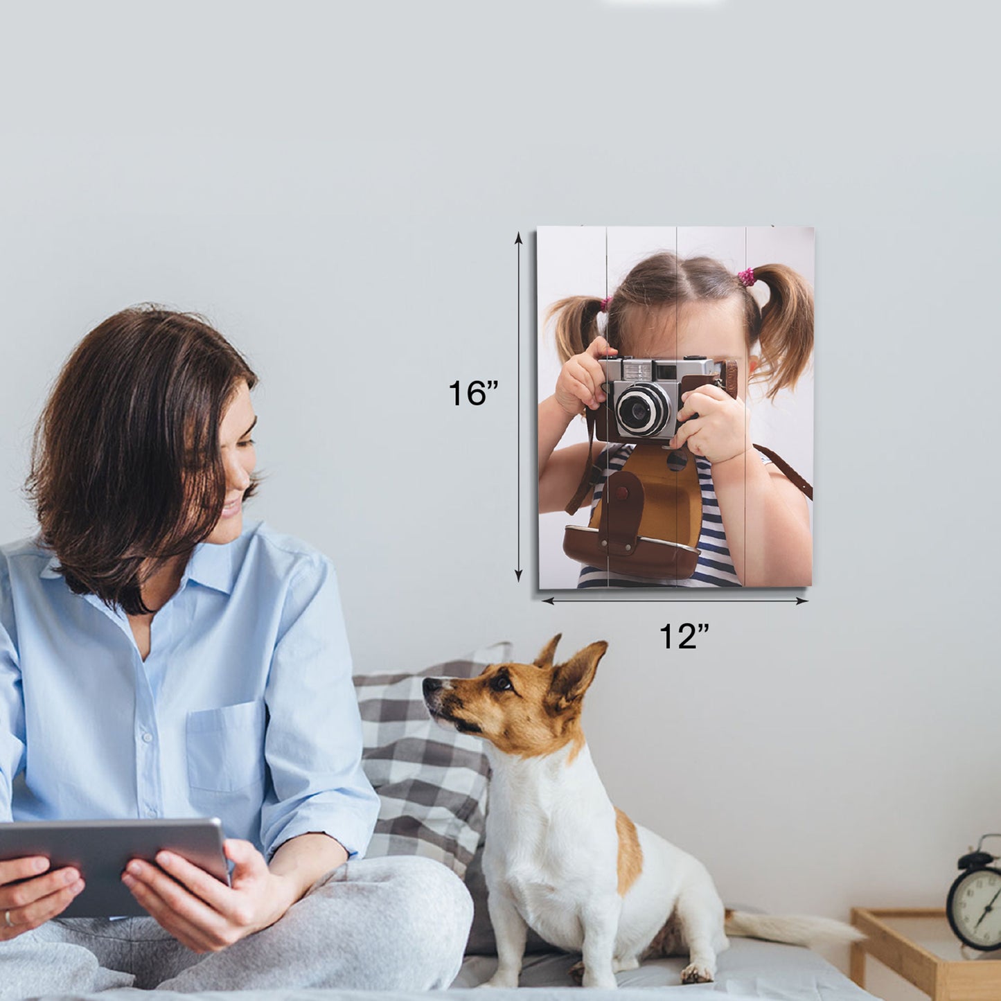 Custom Picture Frames On Real Wood Wall Art Print Pictures From Your Phone Wedding Baby Dog Family Christmas Customized Gifts Photo Prints 12x16"