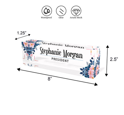 Desk name plate for Women, Acrylic Desk Name Plaque, Chiropractor Gift, Personalized Name Plate for Desk, Executive Custom Desk Name Plate