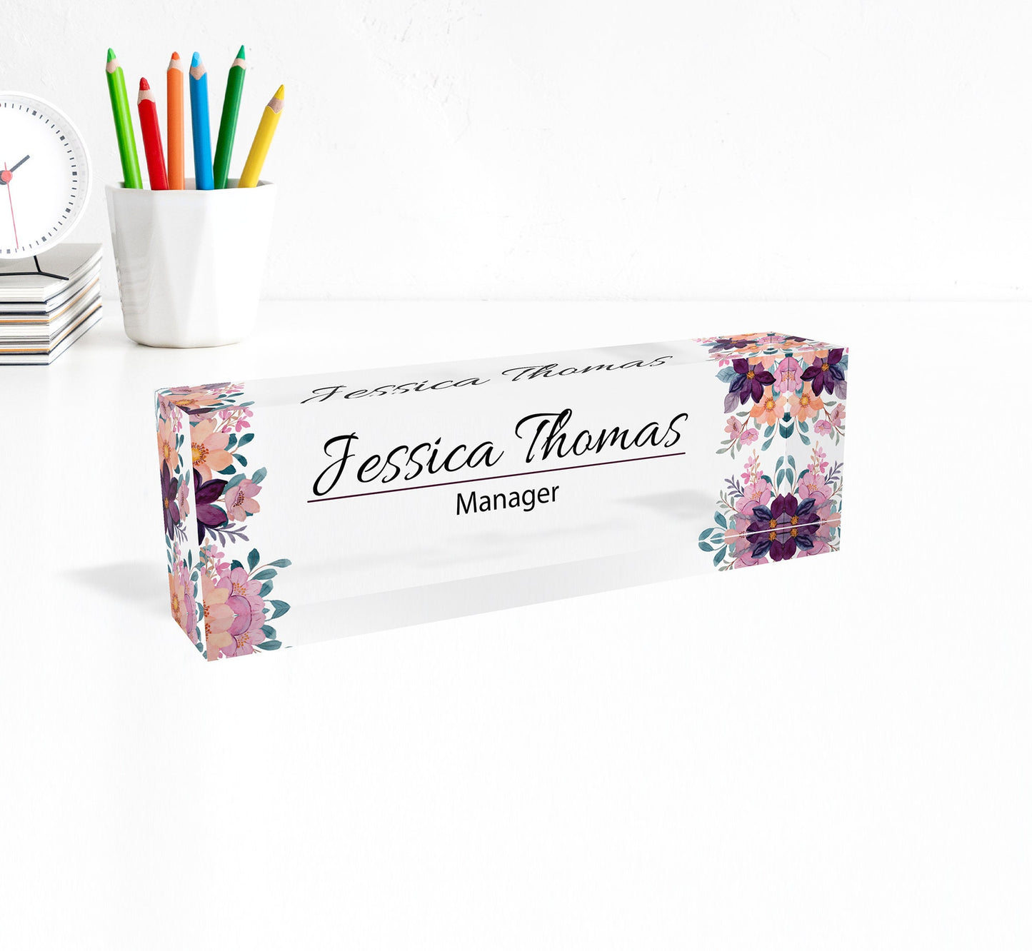 Custom Acrylic Name Plate Personalize Desk Plaque for Office Hospital Teacher Decoration Display