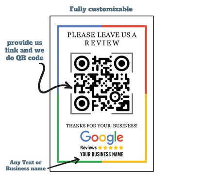 Personalized Business Google Review Sign, Acrylic Sign, Ask For Review QR Code Sign, Business Review Link, Yelp Review Sign