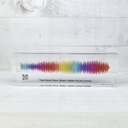 Artblox Soundwave Art With Scannable Qr Code Any Video Voice Recording Baby Heartbeat Or Song Spotify Plaque Christmas Personalized Gifts