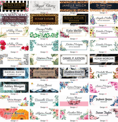 Personalized Floral Name Plate / Custom Floral Desk