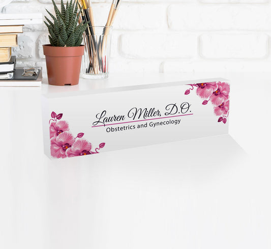 Custom Office Decor | Desk Name Plate Personalized | Gifts | Acrylic Name Plate | Gifts for Coworker | Christmas Gift for Boss | White