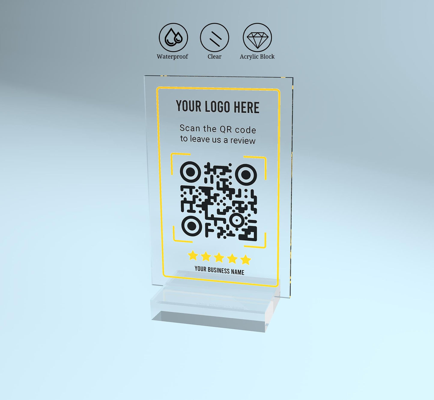 Google Review Plaque, Custom QR Code Acrylic Display, Small Business Decor, Beauty, Spa, Salon, Restaurant, Office, Online Feedback Reviews