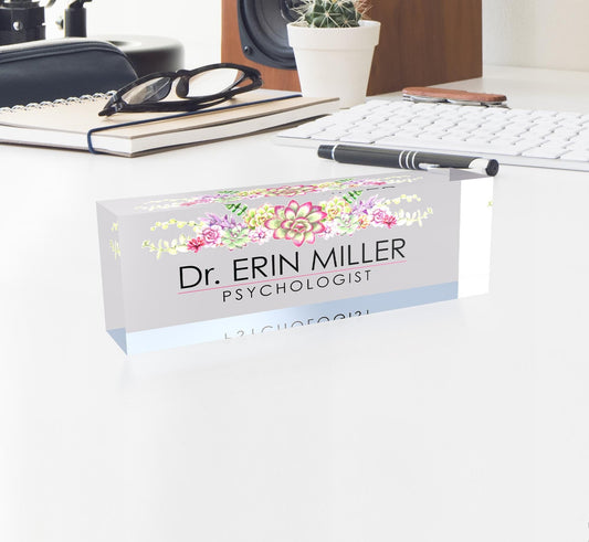 Desk Plaque, Acrylic Name Plate for Desk, Teacher Name Plate, Personalized Name Sign Acrylic Plaque, Office Decor, Custom Desk Name Plaque