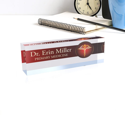Personalized Acrylic Nameplate for Office Desk, Office Desk Nameplate, Office Gift for Coworkers, New Job Gift, Desk Plaque, Doctor Gift
