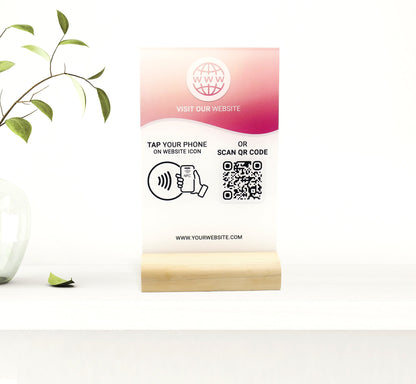 ARTBLOX - NFC google review stand, business review link social media qr code, salon sign, hairdressers sign, beautician sign, barcode scan