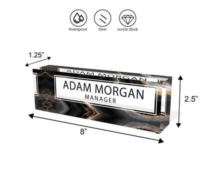 ARTBLOX | Graduation gift Name Plate, Custom Engraved Office Sign, Name Plate for Desk, Acrylic Name Plate, Cute Office Décor