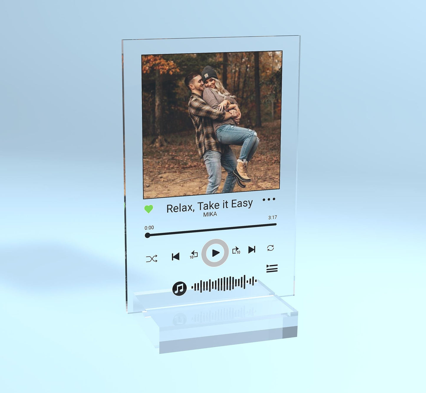 Personalized Acrylic Song Plaque, free Keychain, Music Playlist Plaque Gift, Custom Photo Print Glass, Gifts for him and her, Wedding Couple