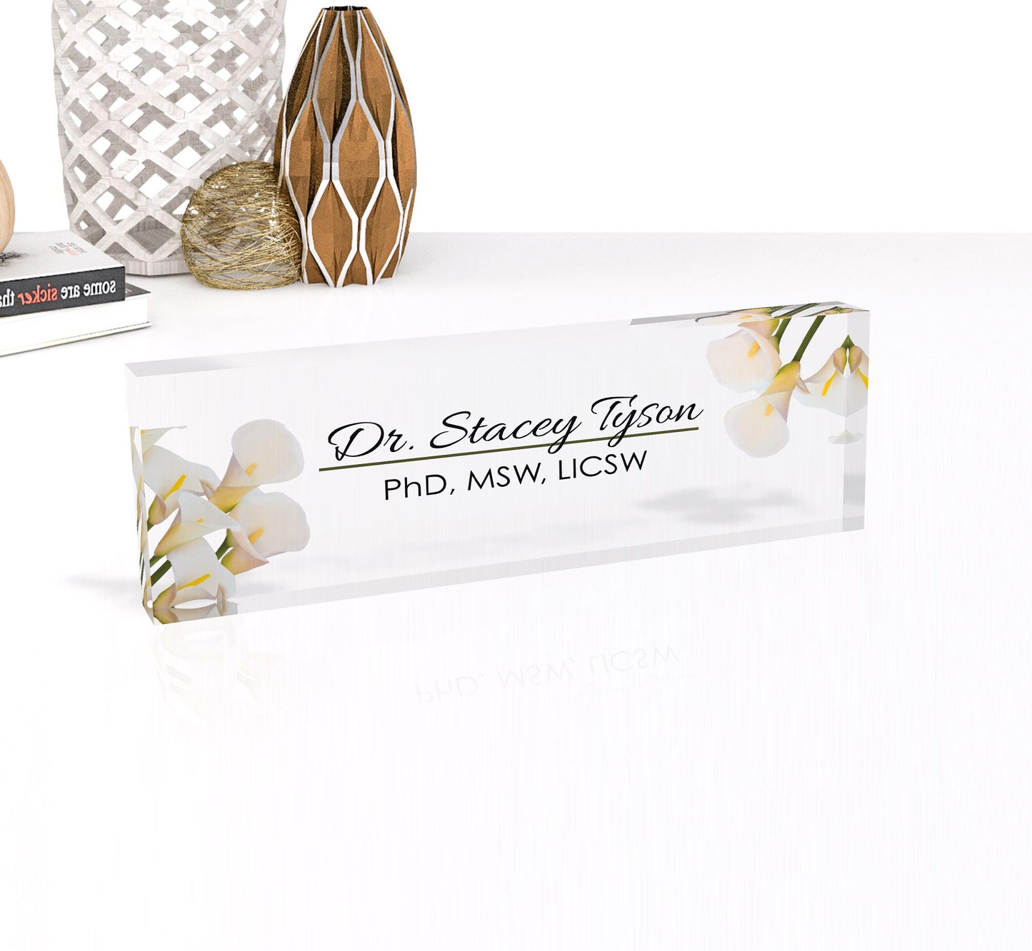 Personalized Acrylic Name Plate Desk Sign Plaque Customized Acrylic Plate Gift for Teacher Co-workers