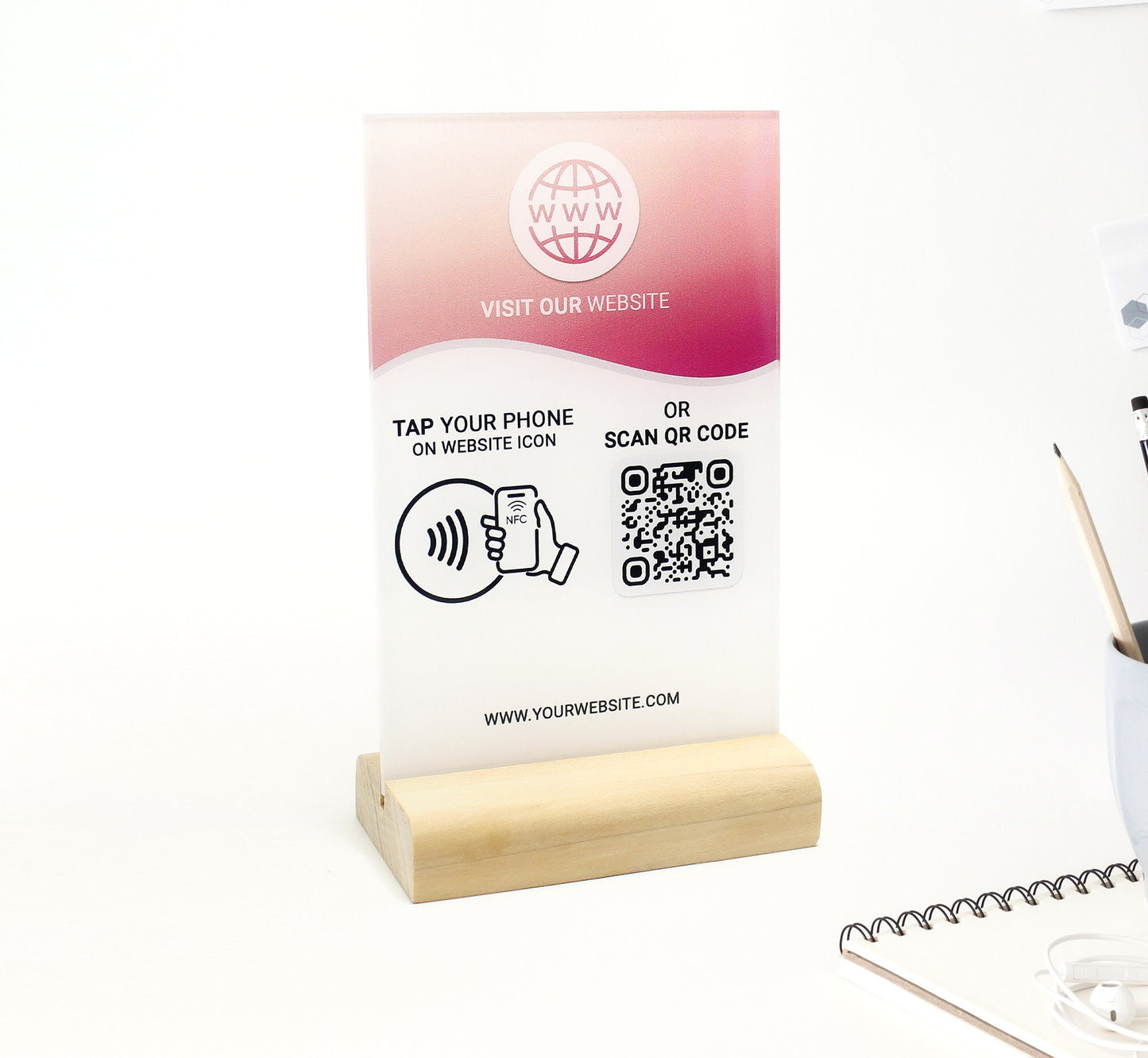 ARTBLOX - NFC google review stand, business review link social media qr code, salon sign, hairdressers sign, beautician sign, barcode scan