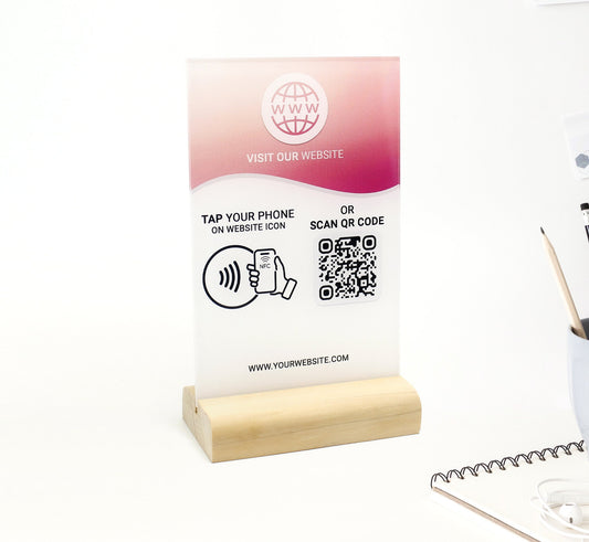 ARTBLOX - NFC google review stand, business review link social media qr code, salon sign, hairdressers sign, beautician sign, barcode scan