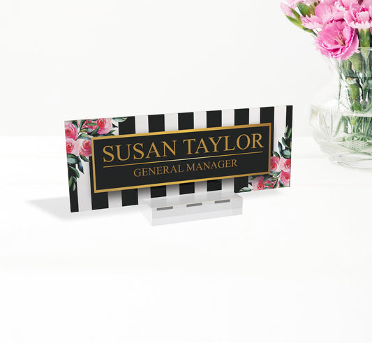 Artblox - Personalized acrylic name plate for desk, custom office name sign, graduation gift, office decor, teacher gift